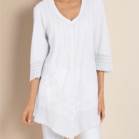 Soft Surroundings Tops - SOLD 💕NWT Soft Surroundings Grenada Gauze Tunic Shirt